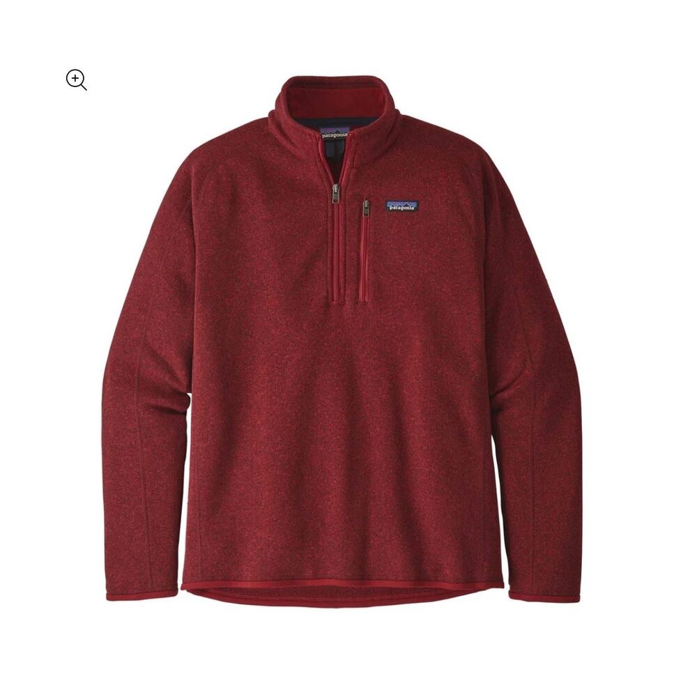 Patagonia Red/Orange Better Sweater 1/4 Zip Fleece Knit Pullover Size Medium